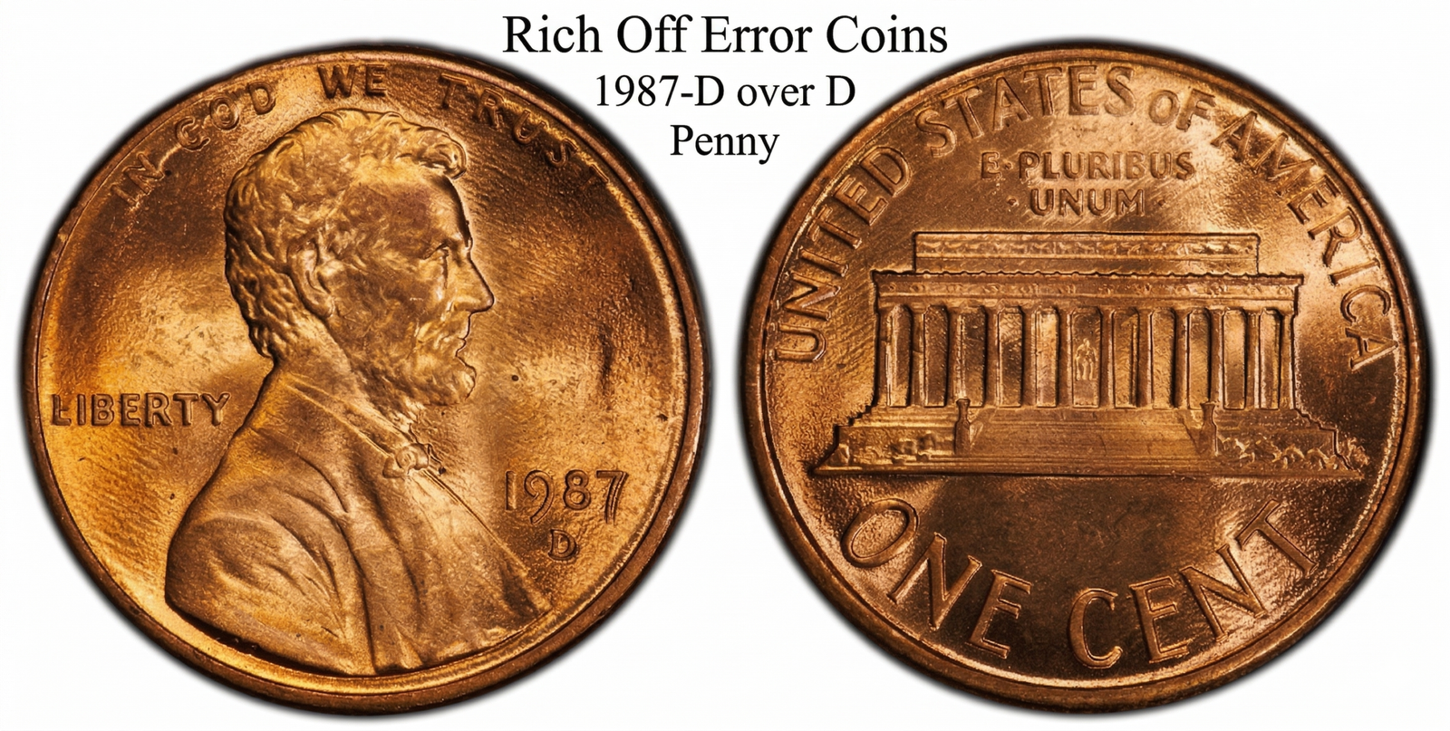 1987 D Over D Penny Value and Identification Guide (FS-501)